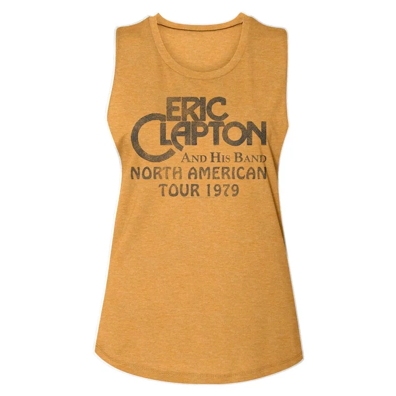 Women Exclusive ERIC CLAPTON Eye-Catching Muscle Tank, Tour 79 yoga tank top