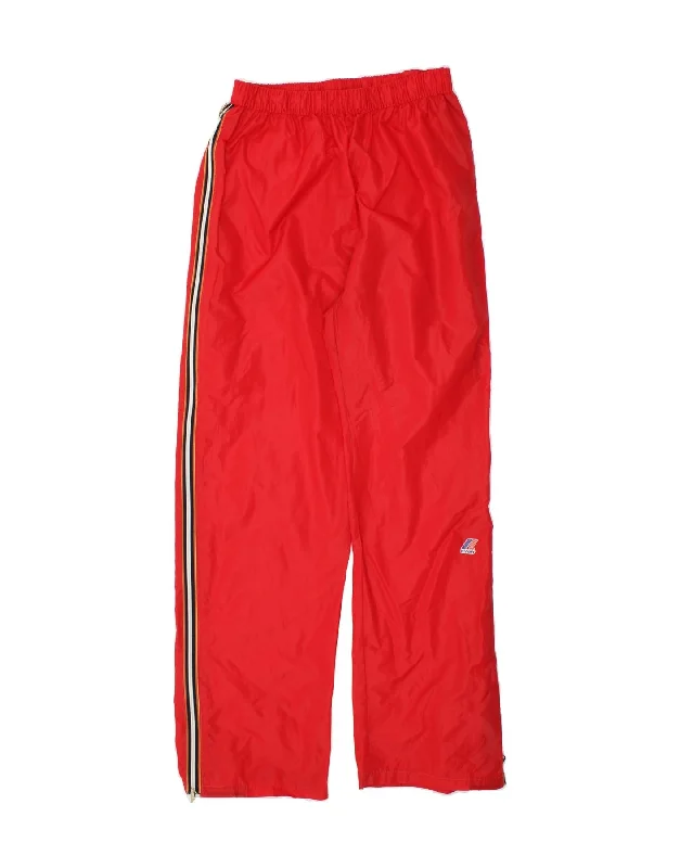 K-WAY Womens Waterproof Trousers UK 8 Small  Red Polyester Trousers Fall Fleece