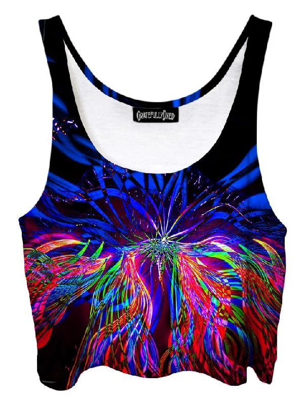 On One Light Show Mandala Crop Top Welt Pockets Slit Pockets Flap Pockets