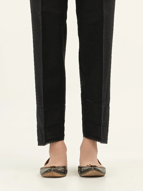 Laced Khaddar Trousers(Pret) Trousers Low Rise Relaxed