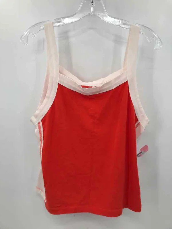 Pre-Owned Pilcro Orange Size Large Tank Top print tank top