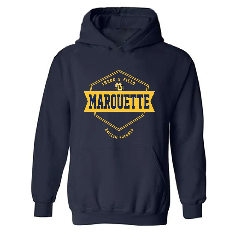 Marquette - NCAA Women's Track & Field : Kaitlyn Huebner - Fashion Shersey Hooded Sweatshirt Hoodie with Print Artistic Unique