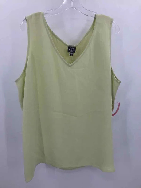 Pre-Owned Eileen Fisher Green Size 3X Tank Top relaxed fit tank