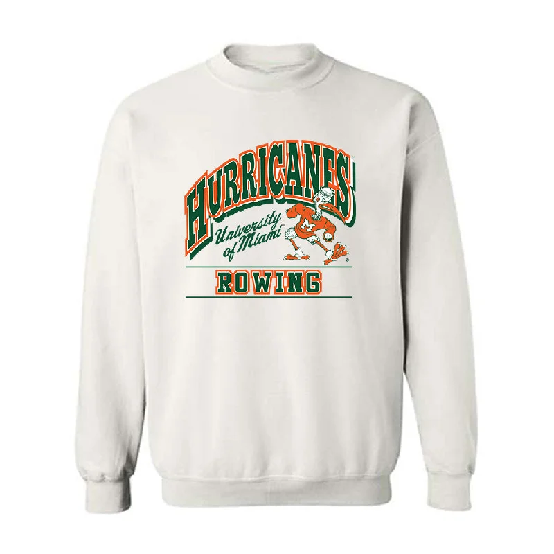 Miami - NCAA Women's Rowing : Holliday Prichard - Classic Shersey Crewneck Sweatshirt Hoodie with Monochrome Minimalist Simple