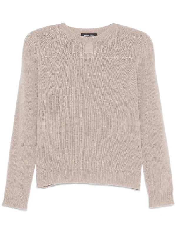 Fabiana Filippi Women's Sweaters Dove Grey Solid Print Embellished