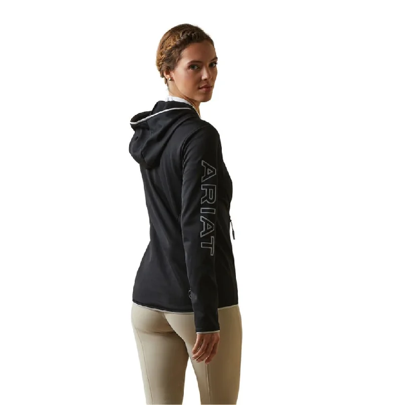 Ariat Ladies Byron Full Zip Sweatshirt Black Hoodie with Fur Luxurious Winter