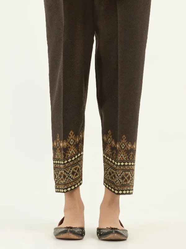 Printed Khaddar Trousers(Pret) Trousers Harem Relaxed Fit