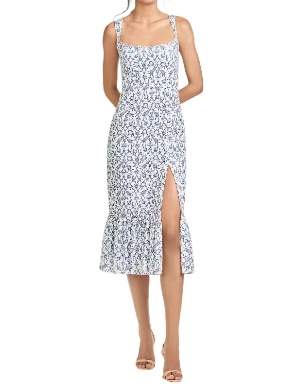 Laura Dress In Blue Vine