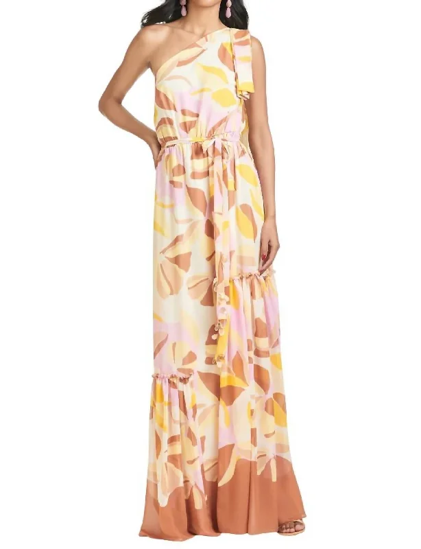 Tori Dress In Pink/yellow Print