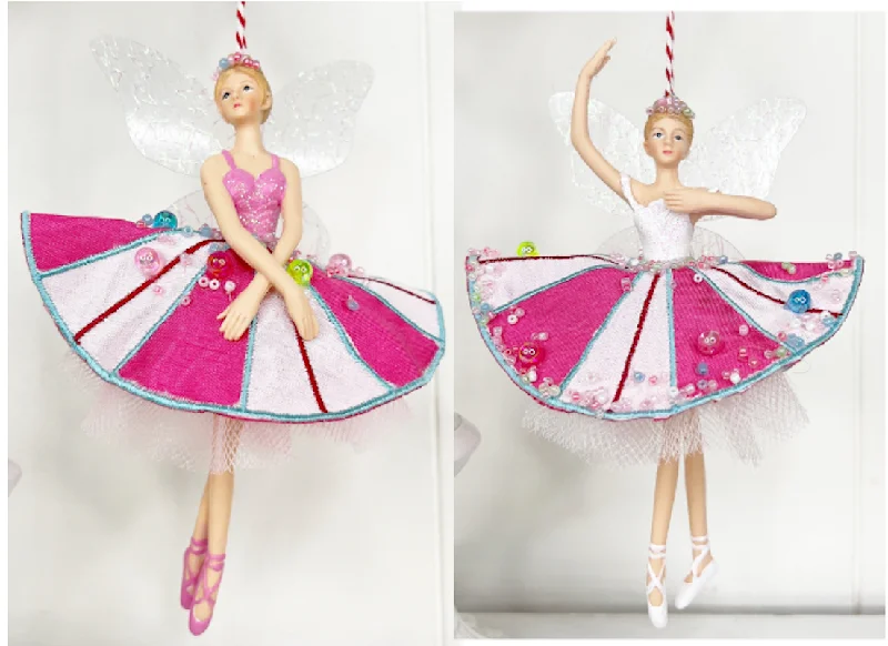 A Sweet Candy EXCLUSIVE Fairy Embroidered Pink & White Skirt Iridescent Wings Ballerina (Set of 2) leather skirt modern