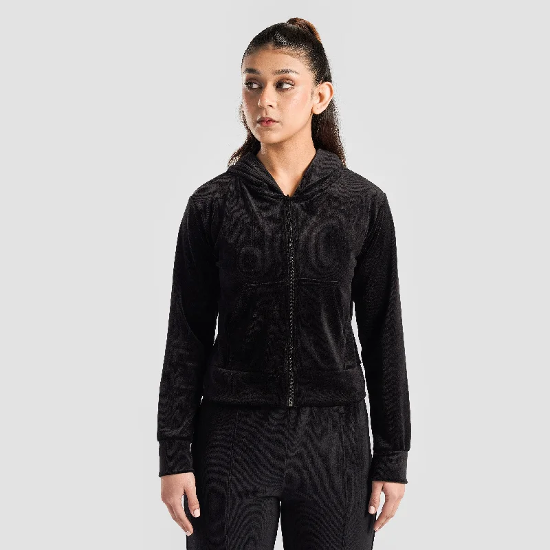 Swift Flow Hoodie (Black) Hoodie with Rolled Sleeves Casual Relaxed