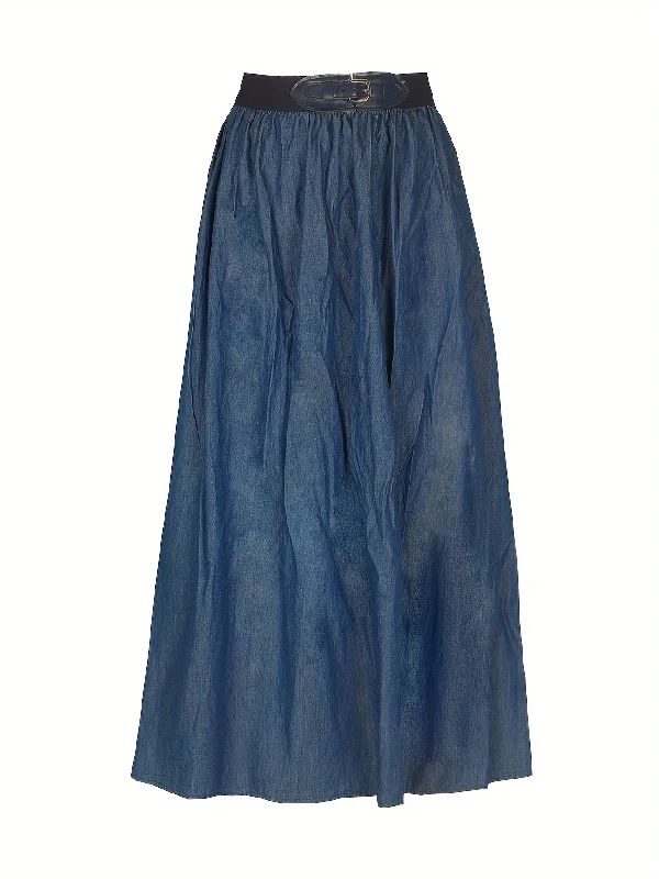 Stylish High-Waisted Midi Denim Skirt - Comfortable, Fashionable, and Versatile - Perfect for Everyday Wear, Casual Outings, and Work Events denim skirt fashionable Stylish High-Waisted Midi Denim Skirt - Comfortable, Fashionable, and Versatile - Perfect for Everyday Wear, Casual Outings, and Work Events denim skirt fashionable