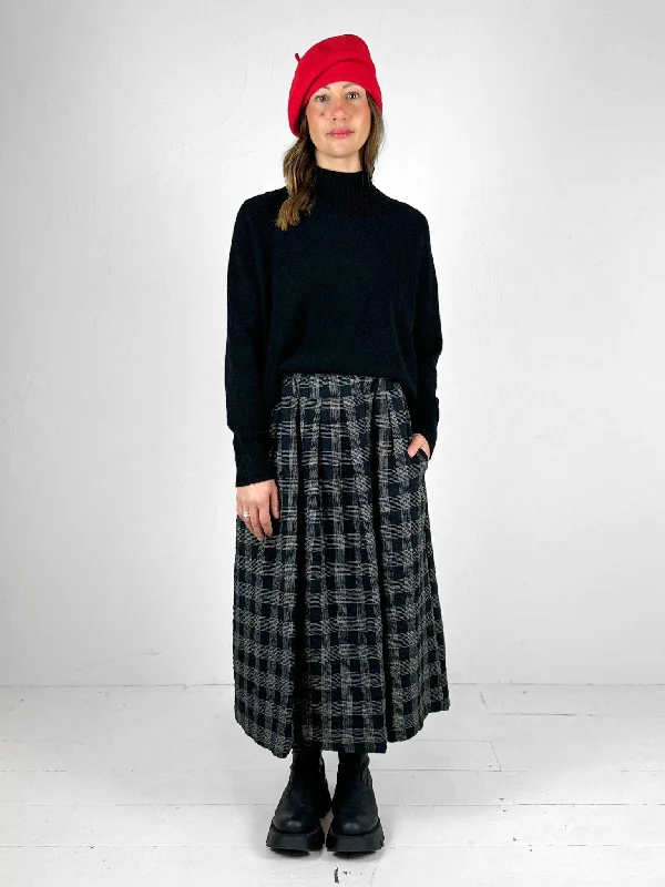 Pesci Glen Check Midi Skirt pencil skirt chic