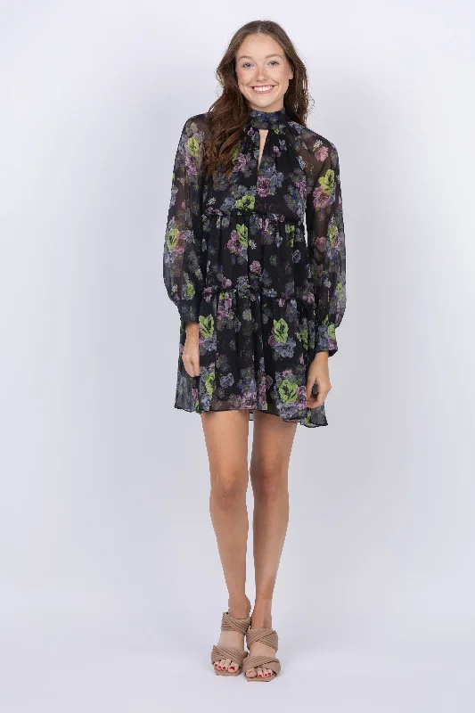 Cinq a Sept Midnight Bloom Dress in Midnight Multi