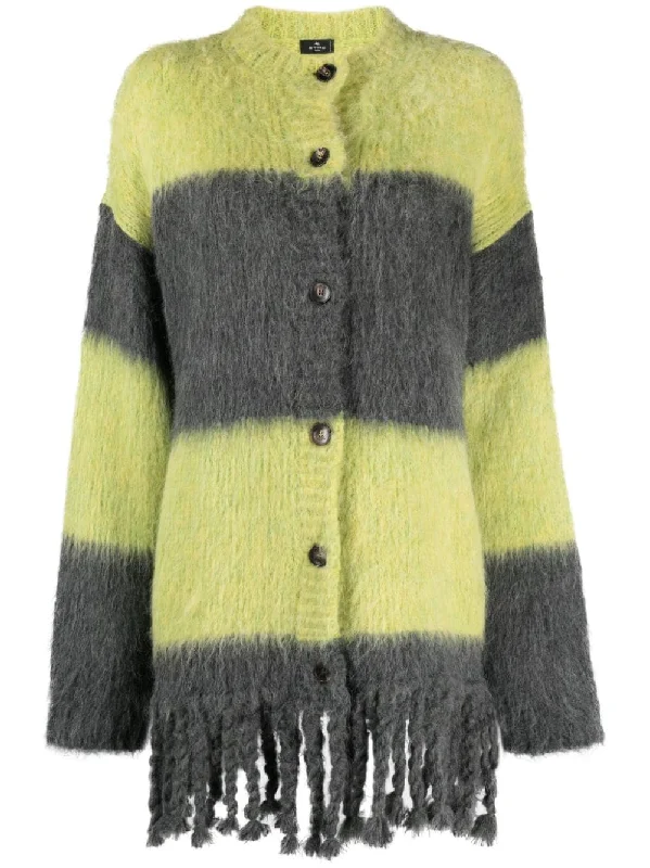 Etro Women's Sweaters Yellow Embroidered Appliqued Beaded