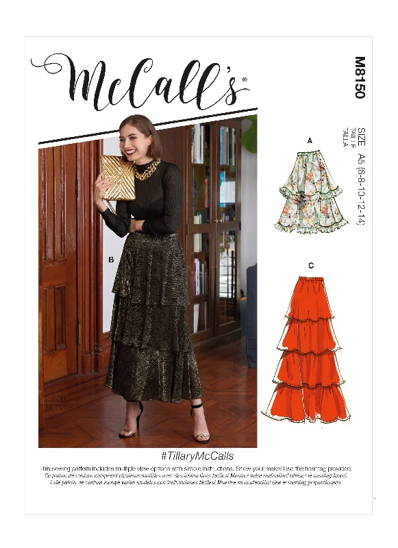 McCall's Pattern M8150 Misses' Skirts zip skirt side