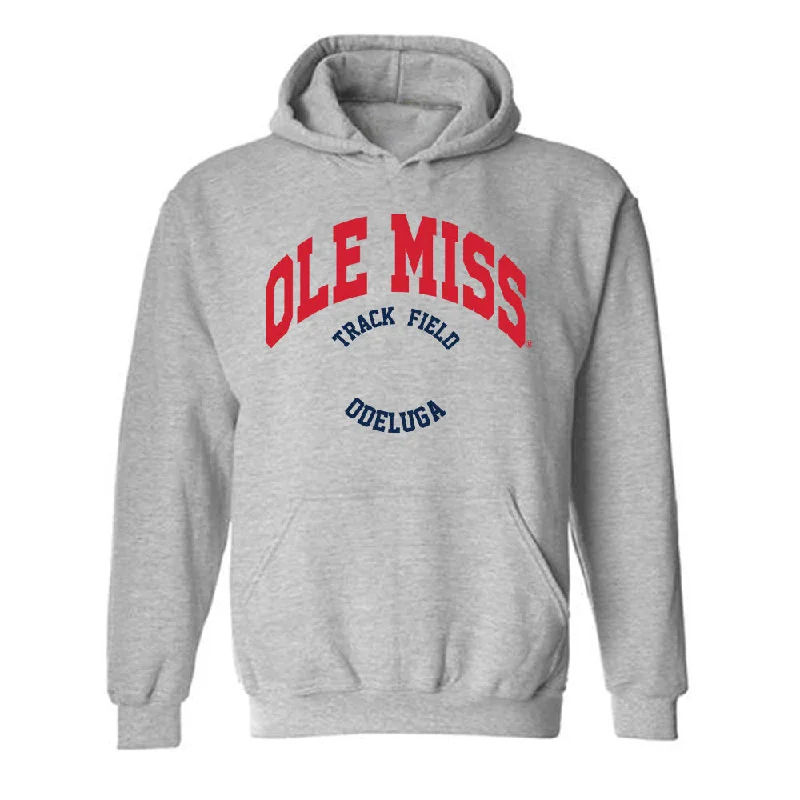 Ole Miss - NCAA Women's Track & Field : Akaomachukwu Odeluga - Classic Fashion Shersey Hooded Sweatshirt Hoodie with Belted Waist Structured Tailored