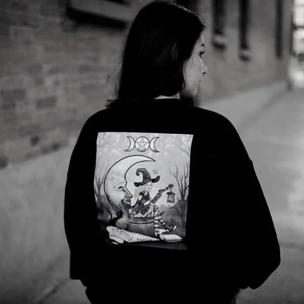 Pretty Hot Mess Exclusive Tarot Card Sweatshirt Hoodie with Frayed Bohemian Relaxed