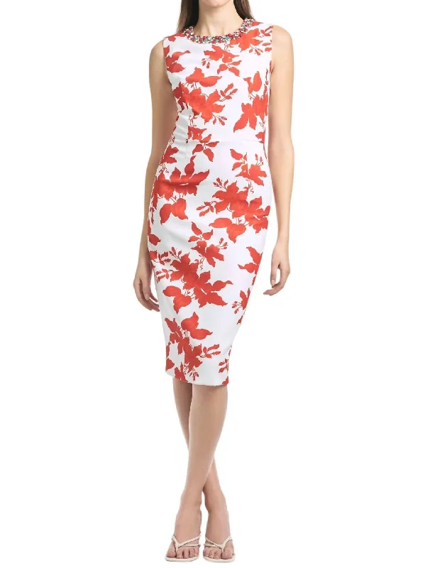 Anna Dress In Coral Narcissus