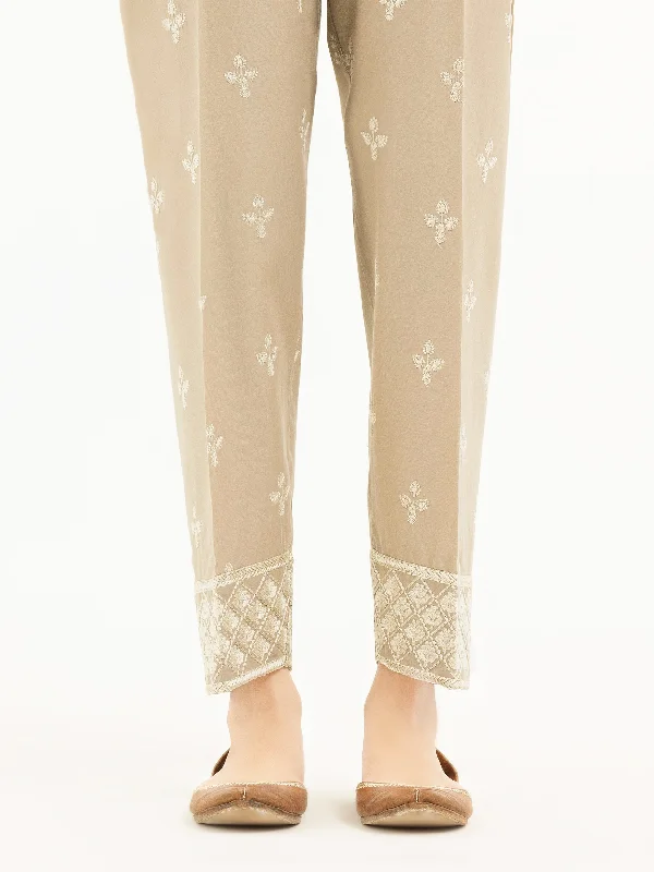 Embroidered Cambric Trousers(Pret) Trousers versatile all-occasion