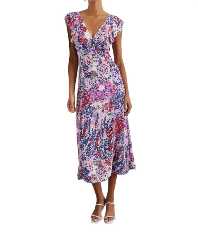 Constance Dress In Purple Gardenia