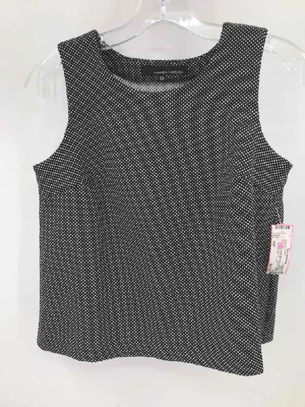 Pre-Owned amanda + chelsea Black Size XSP Tank Top gold tank top