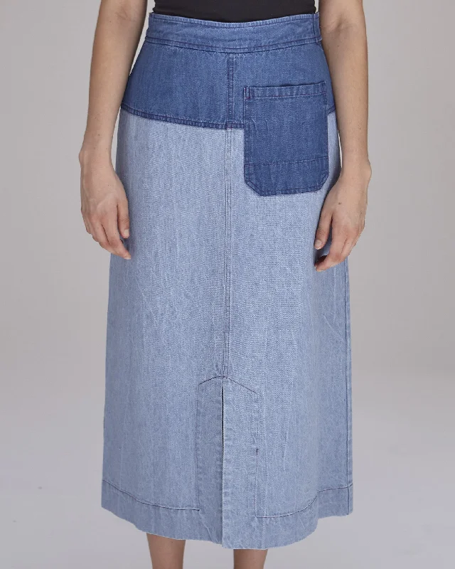 Georgia Skirt in Blue Combo pencil skirt chic