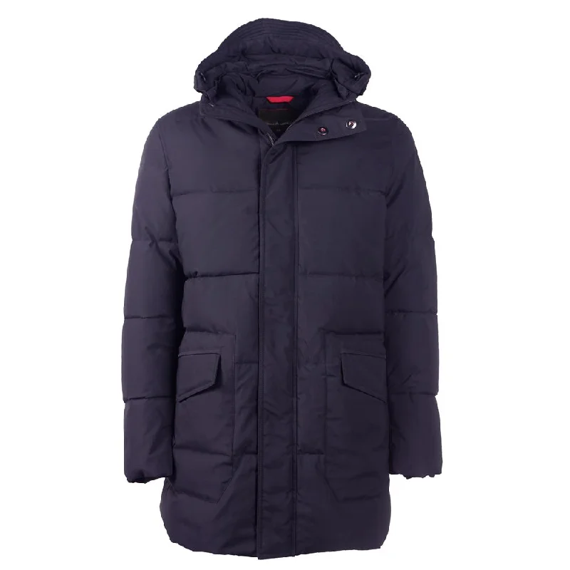Blue Polyester Men Jacket Anorak Shell Jacket Lightweight Jacket
