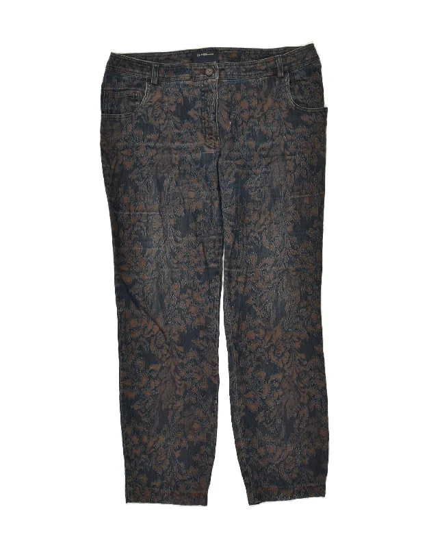 ROBERTO CAVALLI Womens Casual Trousers IT 44 Medium W34 L27  Navy Blue Trousers chic elegant