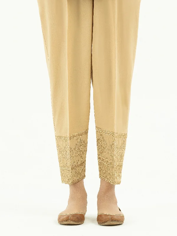 Embroidered Cambric Trousers(Pret) Trousers fashionable trendy