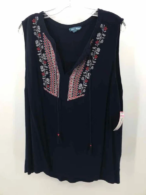 Pre-Owned Fleur Bleue Navy Size 2X Tank Top lavender tank top