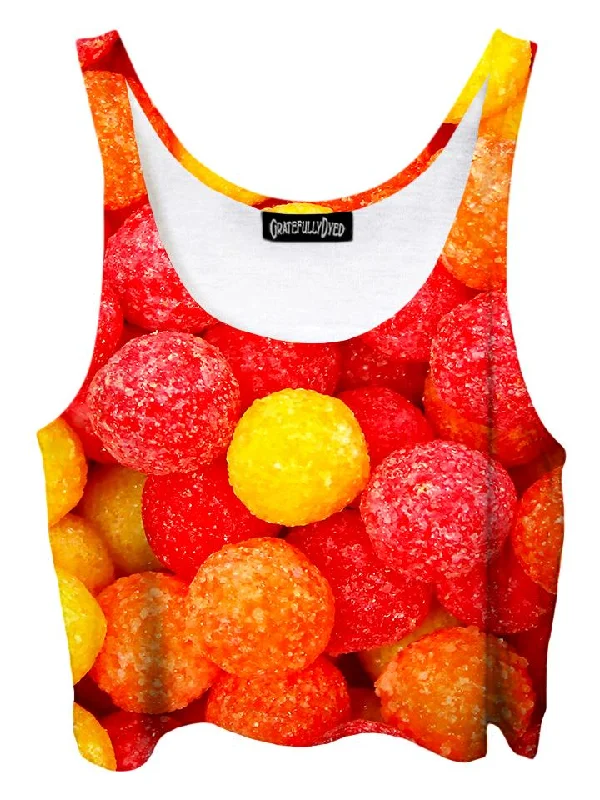 Gumdrop Gummy Candy Crop Top Real Fur Shearling Chenille