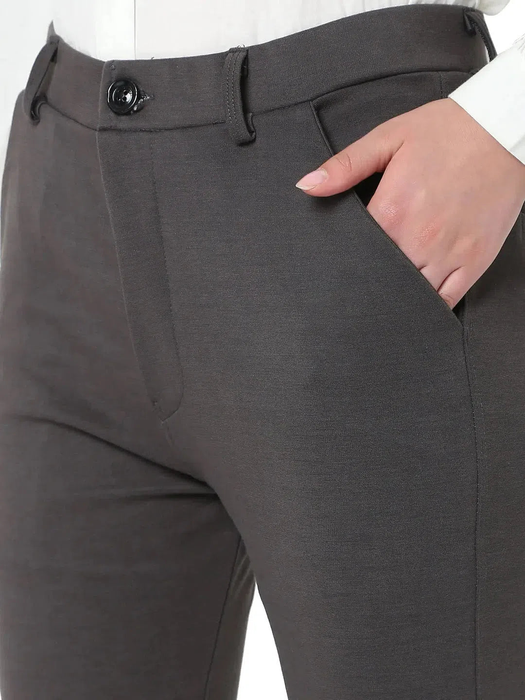 Smarty Pants Women's Cotton Lycra Ankle Length Grey Formal Trouser-SMPT-593C-S Trousers Pleated Formal Smarty Pants Women's Cotton Lycra Ankle Length Grey Formal Trouser-SMPT-593C-S Trousers Pleated Formal