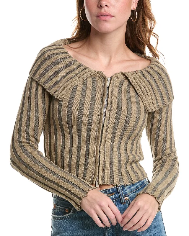 Lyra & Co Sweater Beaded Sweater Sequined Faux Fur