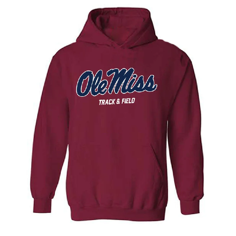 Ole Miss - NCAA Women's Track & Field : Akaomachukwu Odeluga - Replica Shersey Hooded Sweatshirt Hoodie with Full-Zip Functional Layering