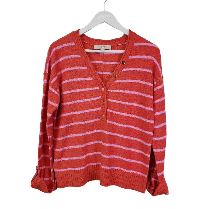 Loft Marled Texture Striped V-Neck Sweater Size XS/S Layered Multi-layer Single Layer