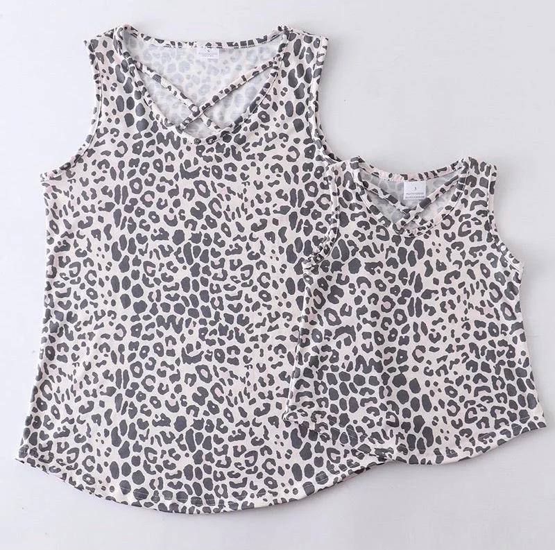 Leopard Cross Front Tank playful tank top