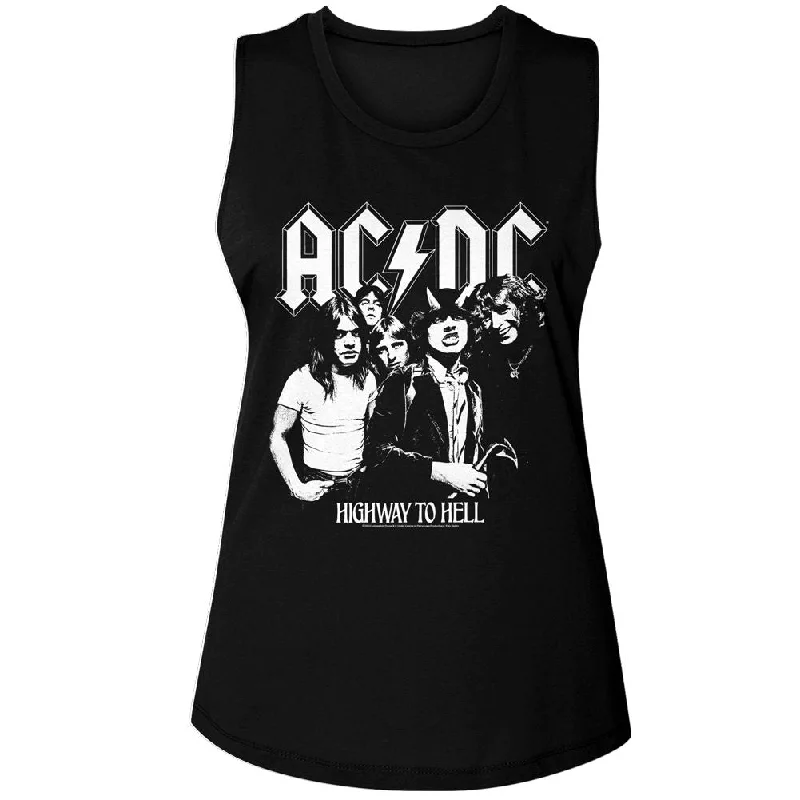 AC/DC Tank Top, Bw Highway Photo fitness tank top