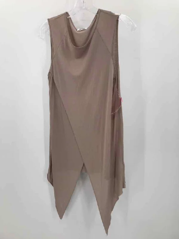 Pre-Owned LA Made Tan Size Small Tunic Tank Top sheer tank top