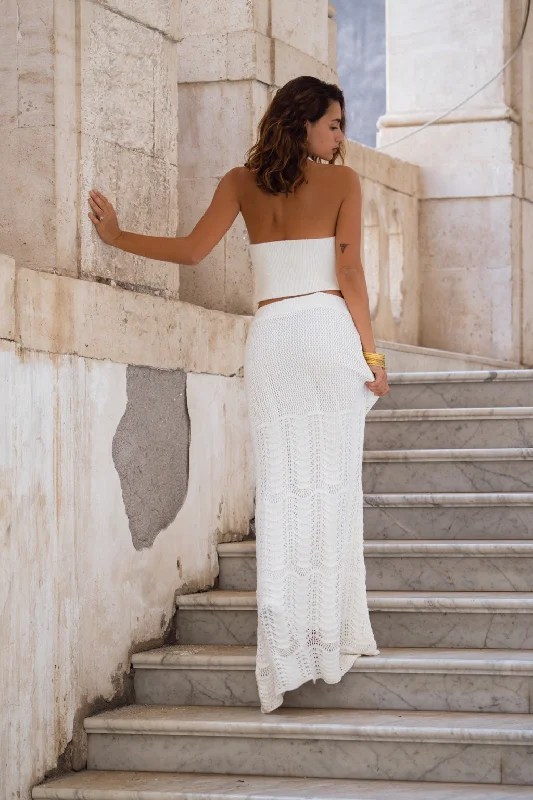 Jovie Ivory Knit Maxi Skirt seamless skirt comfort