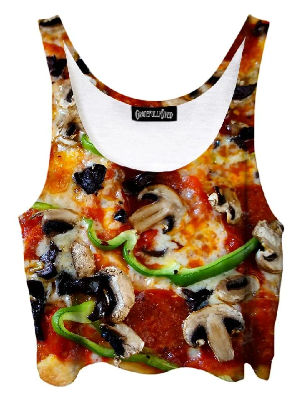Pizza Supreme Foodie Crop Top Cozy Warm Stylish