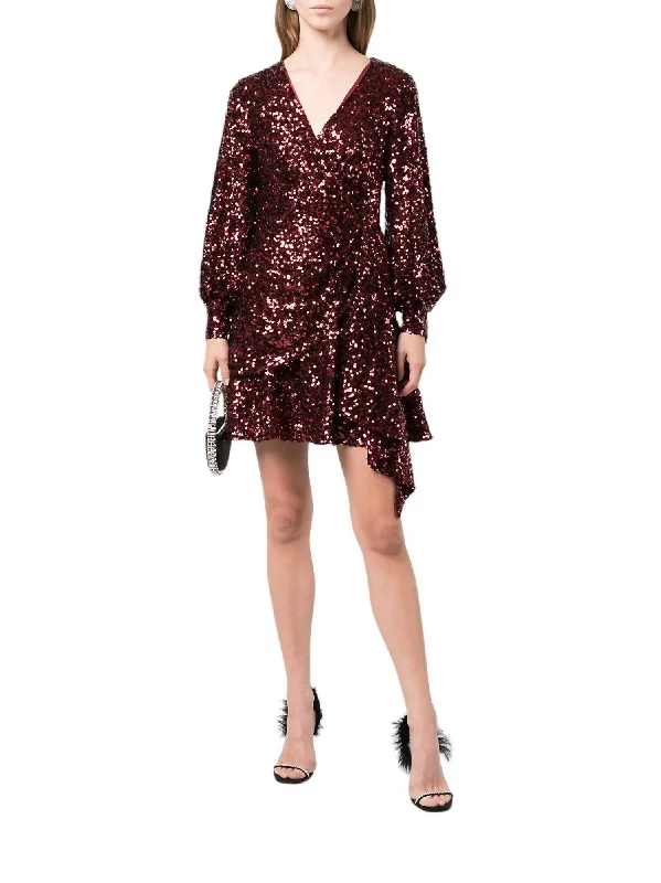 Delaney Dress In Bordeaux