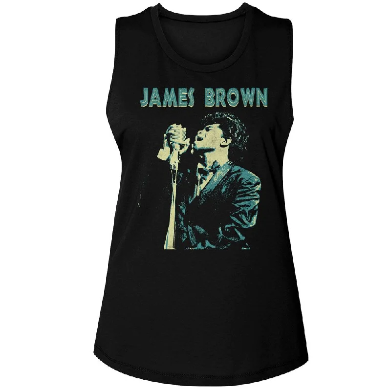 JAMES BROWN Tank Top, Singing beige tank top