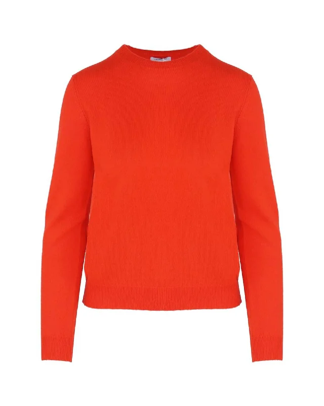 Malo  Women's Cashmere Sweater - Red Front Pockets Side Pockets Patch Pockets