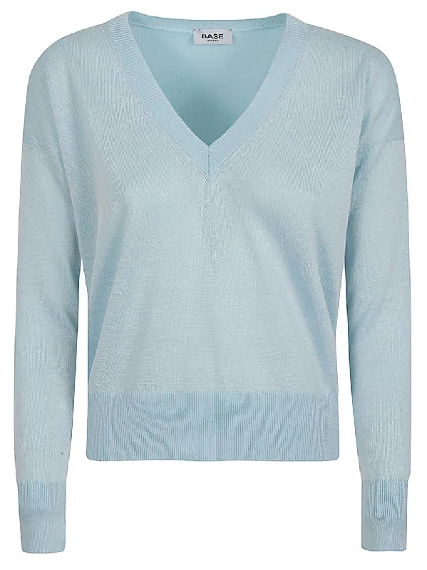 Base Women's Sweaters Clear Blue Faux Fur Fabric Real Fur Fabric Shearling Fabric
