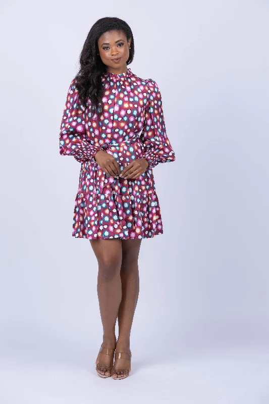DVF Kali Dress in Leopard Spots Wine Pink
