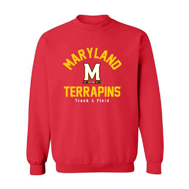 Maryland - NCAA Women's Track & Field : Victoria Teasley - Classic Shersey Crewneck Sweatshirt Hoodie with Lace Feminine Delicate