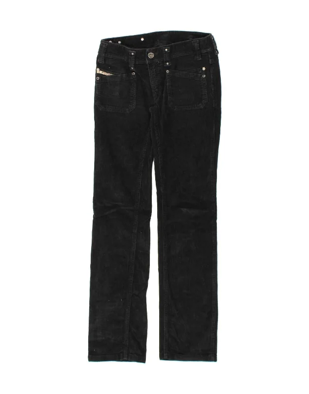DIESEL Womens Straight Corduroy Trousers W25 L31 Black Cotton Trousers Evening Elegant DIESEL Womens Straight Corduroy Trousers W25 L31 Black Cotton Trousers Evening Elegant