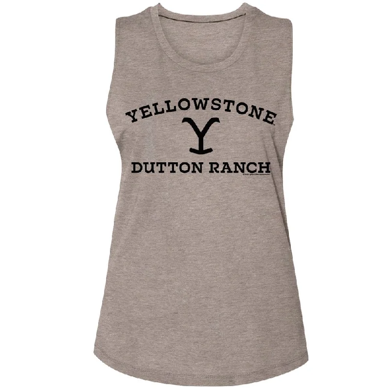 YELLOWSTONE MUSCLE TANK, Yellowstone Dark Logo trendy tank top