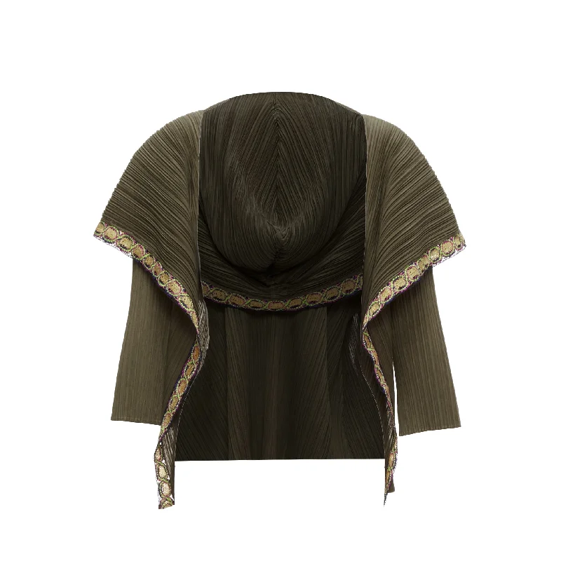 Issey Miyake Pleats Please Applique Trim Hooded Jacket Trench Coat Raincoat Waterproof Jacket Issey Miyake Pleats Please Applique Trim Hooded Jacket Trench Coat Raincoat Waterproof Jacket
